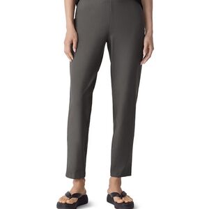 Eileen Fisher Women's Pants Stretch Crepe Flat Front Slim Ankle Grey Pullon‎ XL